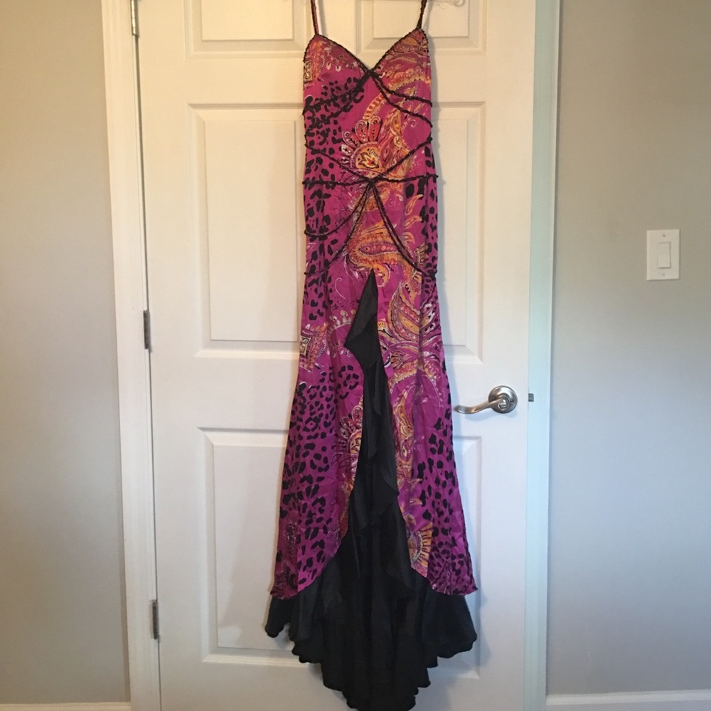 Jovani Purple and Black Prom Dress